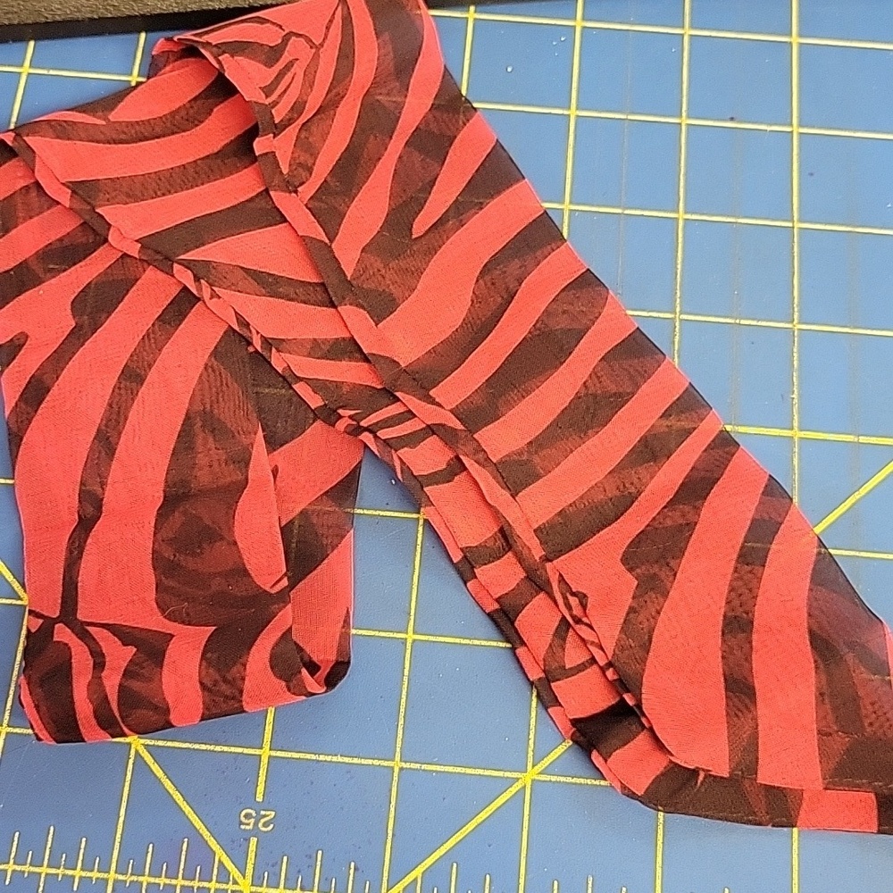 Zebra Red Print Head Purse Neck Twilly 32" Scarf